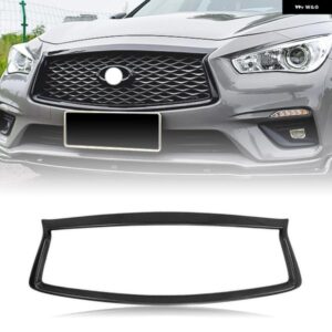 フロント グリル レーシング グリル オーバーレイ トリム インフィニティ Q50 Q50S 2014-17 アッパー バンパー フードメッシュ グリッド ベゼル カバー フレ