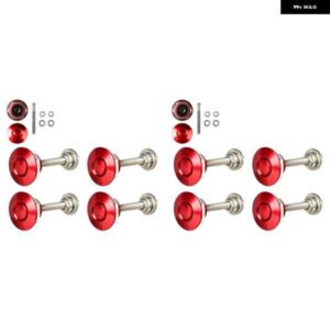 8X クイックリリース プッシュ フードラッチ ボタンピン ボンネット ロック バンパー クリップラッチレッド