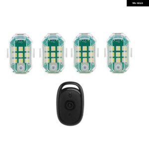 4個 ワイヤレスストロボライトリモコン付き 7色 USB 充電式高輝度フラッシュライト車