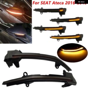 1ペア ダイナミック LED ウインカーウインカー FR サイドミラー インジケータライトシート ATECA 2016-19