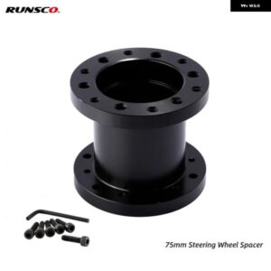 ブラック ステアリング ホイール スペーサー キット 75MM ステアリング ホイール ハブ ボス アダプター スペーサー RUNSCO