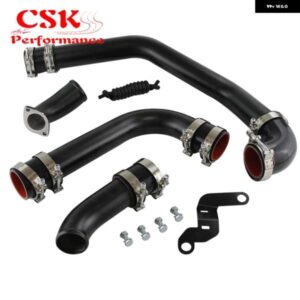 フロント マウント インタークーラー フルブラック パイプ 三菱 ランサー EVO X 4B11 2.0L ターボチャージ 2008-2015