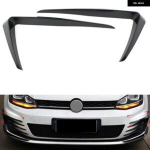 1ペア 車用フロント バンパー フォグライト ランプカバー デコレーション トリム VW ゴルフ 7 2013 - 16 グロスブラック ABS プラスチック