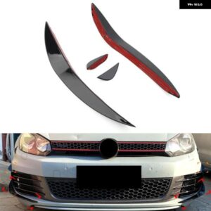 4個 車用 フロント バンパー リップ スプリッター スポイラー サイド カナード エアベント トリム VW ゴルフ 6 MK6 GTI GTD 2008 - 13