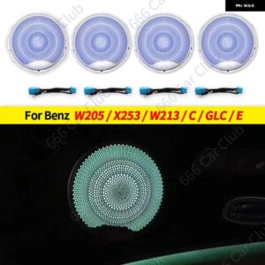 64色LED車ドア発光 スピーカー カバー メルセデス ベンツ W205 X253 W213 W238クーペサウンドメタル 装飾 アンビエントライト
