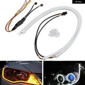 2個 DRL デイタイム ランニングライト ティアストリップ フレキシブルLED チューブ ストリップ スタイル 車 ヘッドライト ウィンカーライト パーキング