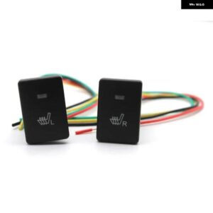 1ペア グリーンライト カーシートヒーター 右L プッシュ ボタン スイッチ 接続ワイヤー付き トヨタ カムリ プリウス カローラ プラド