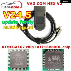 VAG COM HEX V2 V24.5 対応 VAG COM 自動車診断ツール VAGCOM スキャナーツール 多言語ツール