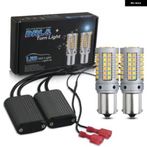 2X CANBUS 1156 BA15S P21W BAU15S PY21W T20 7440 W21W LED バルブ デュアルカラー 3030 69SMD ホワイトイエロー ウィンカーライト 12V