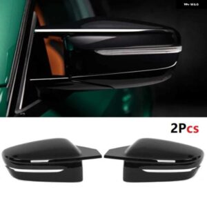 2PCS 車用サイドウィング バックミラー カバー ブライトブラック BMW 3シリーズ G20 G21 G28 320D 330E 330I 340I 19-22 M4 スタイル LHDRHD