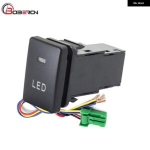 車用LEDライトスイッチ ボタン ワイヤー付き 三菱 アウトランダー 2013 - 20
