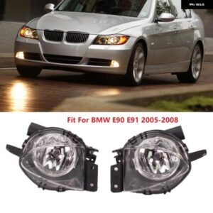 BMW 3シリーズ E90 E91 325 328 335 2005 2006 2007 2008 セダン フロント バンパー クリア フォグランプ ハロゲン 電球 付き