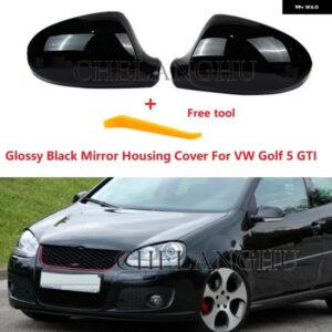 ブラックリアミラー カバー VW ゴルフ R32 GTI 2006 - 09 ドアウィングミラー ハウジング ケース