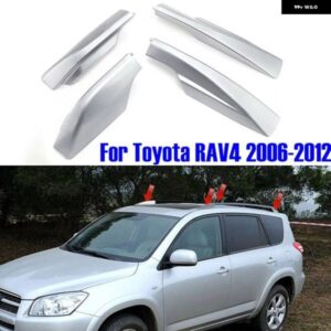 4個セット シルバー ルーフラックレール エンドキャップ カバー シェル トヨタ RAV4 XA30 2006-2012 装飾 カバー