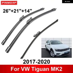 3PCS カー ワイパー VW ティグアン MK2 2017-2020 フロントリア ワイパー ブレードブラシ 自動車アクセサリー 2017 - 20