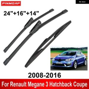 3PCS カー ワイパー ルノー メガーヌ 3 ハッチバック クーペ 2008-2016 フロントリア ワイパー ブレード ブラシ 自動車アクセサリー 2008