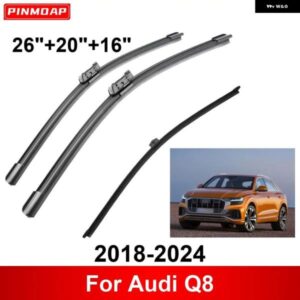 3PCS カー ワイパー アウディ Q8 2018-2024 フロントリア ワイパー ブレード ブラシ 自動車アクセサリー 2018 - 24