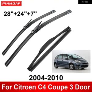 3PCS 車用 ワイパー シトロエン C4 クーペ 3ドア 2004-2010 フロントリア ワイパー ブレード ブラシ 自動車アクセサリー 2004