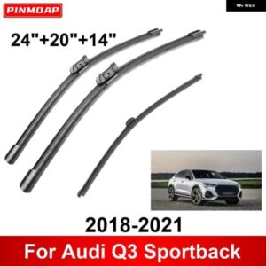 3PCS カー ワイパー アウディ Q3 スポーツバック 2018-2021 フロントリア ワイパー ブレード ブラシ 自動車アクセサリー 2018 - 21