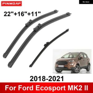 3PCS カー ワイパー フォード エコスポーツ MK2 II 2018-2021 フロントリア ワイパー ブレード ブラシ 自動車アクセサリー 2018 - 21