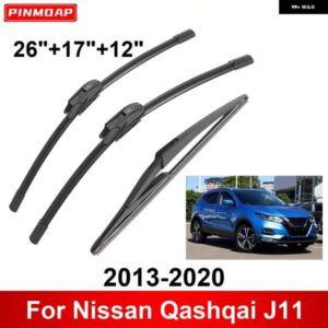 3PCS 車 ワイパー 日産 キャシュカイ J11 2013-2020 フロント リア ワイパー ブレード ブラシ 自動車アクセサリー 2013 - 16