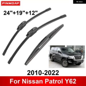 3PCS 車 ワイパー 日産 パトロール Y62 2010-2022 フロントリア ワイパー ブレード ブラシ 自動車アクセサリー 2010 - 13