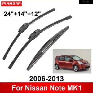3PCS 車 ワイパー 日産 ノート MK1 2006-2013 フロントリア ワイパー ブレード ブラシ 自動車アクセサリー 2006 - 10