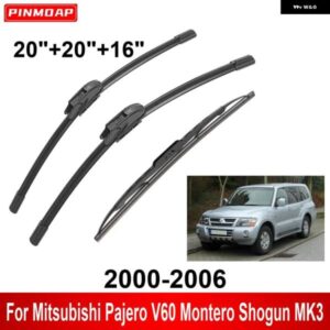 3PCS カー ワイパー 三菱 パジェロ V60 モンテロ ショーグン MK3 2000-2006 フロントリア ワイパー ブレード ブラシ 自動車アクセサリー
