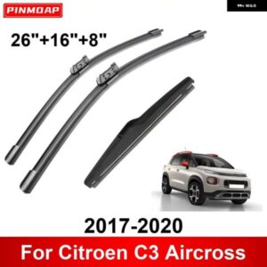 3PCS 車 ワイパー シトロエン C3 エアクロス 2017-2020 フロントリア ワイパー ブレード ブラシ 自動車アクセサリー 2017 - 20