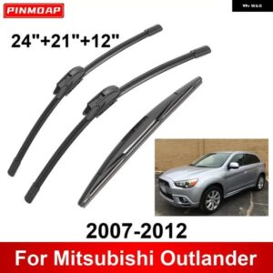 3PCS カー ワイパー 三菱 アウトランダー 2007-2012 フロントリア ワイパー ブレード ブラシ 自動車アクセサリー 2007 - 11