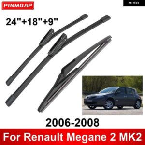 3PCS カー ワイパー ルノー メガーヌ 2 MK2 2006-2008 フロントリア ワイパー ブレード ブラシ 自動車アクセサリー 2006 2007 2008