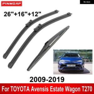 3PCS カー ワイパー トヨタ アベンシス エステート ワゴン T270 2009-2019 フロント リア ワイパー ブレード ブラシ 自動車アクセサリー