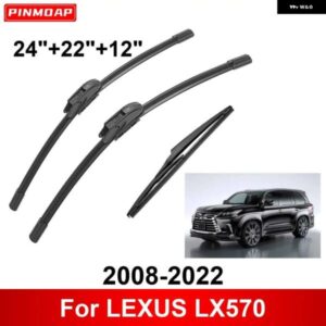3PCS カー ワイパー レクサス LX570 2008-2022 フロントリア ワイパー ブレード ブラシ 自動車アクセサリー 2008 2009 2010