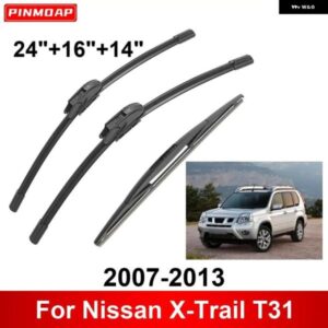3PCS 車用 ワイパー 日産 X-TRAIL T31 2007-2013 フロントリア ワイパー ブレード ブラシ 自動車アクセサリー 2007 2008 2009 2010