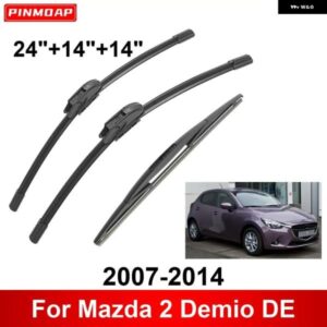 3PCS カー ワイパー マツダ 2 デミオ DE 2007-2014 フロントリア ワイパー ブレード ブラシ 自動車アクセサリー 2007 2008 2009 2010