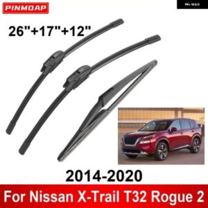 3PCS 車用 ワイパー 日産 X-TRAIL T32 ROGUE 2 2014-2020 フロントリア ワイパー ブレード ブラシ 自動車アクセサリー 2014 2015 2016