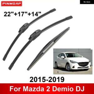 3PCS カー ワイパー マツダ 2 デミオ DJ 2015-2019 フロントリア ワイパー ブレード ブラシ 自動車アクセサリー 2015 - 19