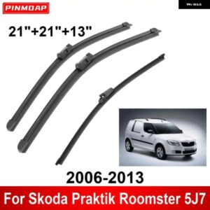 3PCS 車 ワイパー シュコダ プラクティック ルームスター 5J7 2006-2013 フロントリア ワイパー ブレード ブラシ 自動車アクセサリー 2006 2007