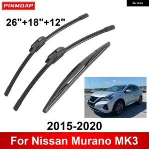 3PCS 車 ワイパー 日産 ムラーノ MK3 2015-2020 フロント リア ワイパー ブレード ブラシ 自動車アクセサリー 2015 - 18