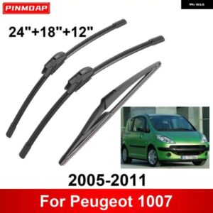 3PCS カー ワイパー プジョー 1007 2005-2011 フロントリア ワイパー ブレード ブラシ 自動車アクセサリー 2005 - 11