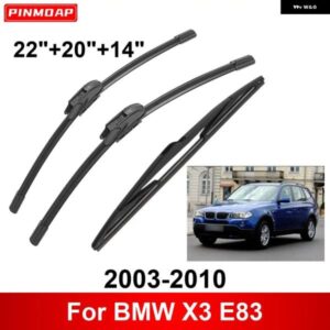 3PCS 車用 ワイパー BMW X3 E83 2003-2010 フロントリア ワイパー ブレード ブラシ 自動車アクセサリー 2003 - 06