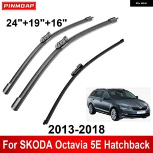 3PCS カー ワイパー SKODA OCTAVIA 5E ハッチバック 2013-2018 フロントリア ワイパー ブレード ブラシ 自動車アクセサリー 2013