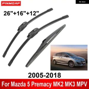3PCS カー ワイパー マツダ 5 プレマシー MK2 MK3 MPV 2005-2018 フロントリア ワイパー ブレード ブラシ 自動車アクセサリー 2005 2006
