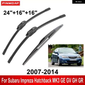 3PCS カー ワイパー スバル インプレッサ ハッチバック MK3 GE GV GH GR 2007-2014 フロントリア ワイパー ブレード ブラシ 自動車アクセサリー