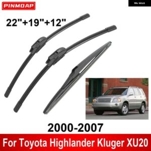 3PCS カー ワイパー トヨタ ハイランダー クルーガー XU20 2000-2007 フロントリア ワイパー ブレード ブラシ 自動車アクセサリー 2000 2001