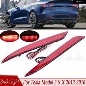 テスラ モデル3 S X 2012-2016 LED 1ペア ブレーキライト 車 リア バンパー ライト リア リフレクター テールライト ドライビングストップ フォグ