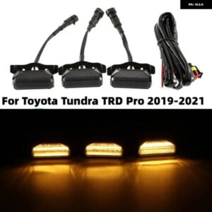3個 車用フロント グリル ライト カスタム グリル シグナルランプ トヨタ タンドラ TRD PRO 2019-2021