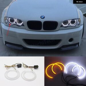 ホワイト LED ヘッドライト エンジェル デーモン アイズ キット エンジェル アイズ ライト BMW 3シリーズ E46 セダン ツーリング ワゴン クーペ コンパクト
