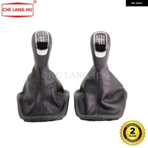 シュコダ イエティ 2009 - 13 車 5速 6速 ギアスティック シフト ノブ ブラックレザー ブーツ 付き