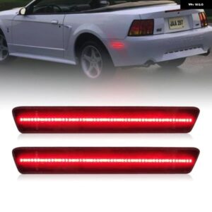 フォード マスタング 1999-2004 スモークレンズ LED サイドマーカーランプ レッド リアサイドフェンダーライト 2個
